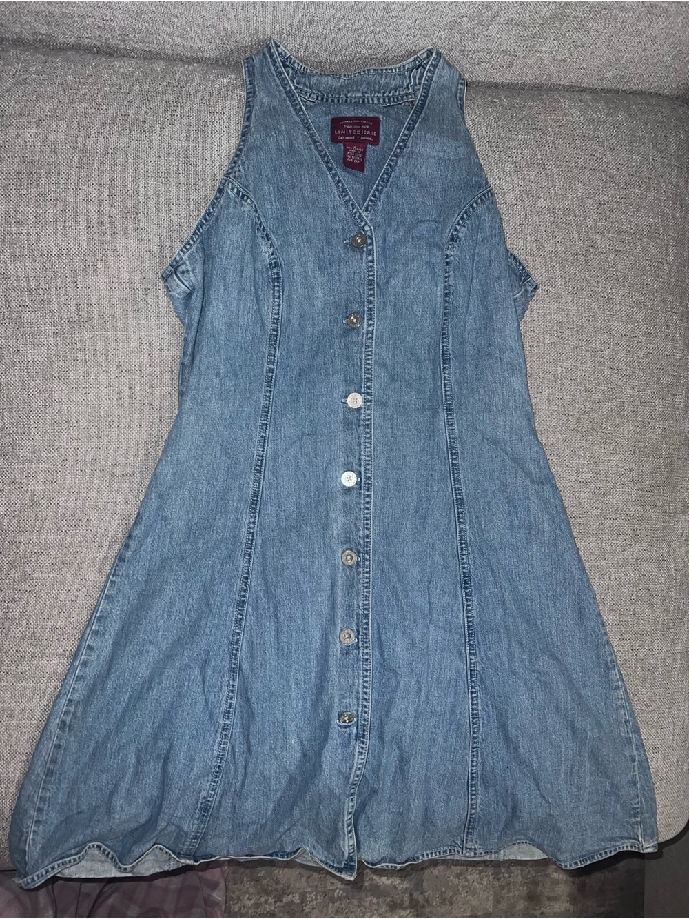 The Limited Light Blue Denim Button-Front Girls' Dress